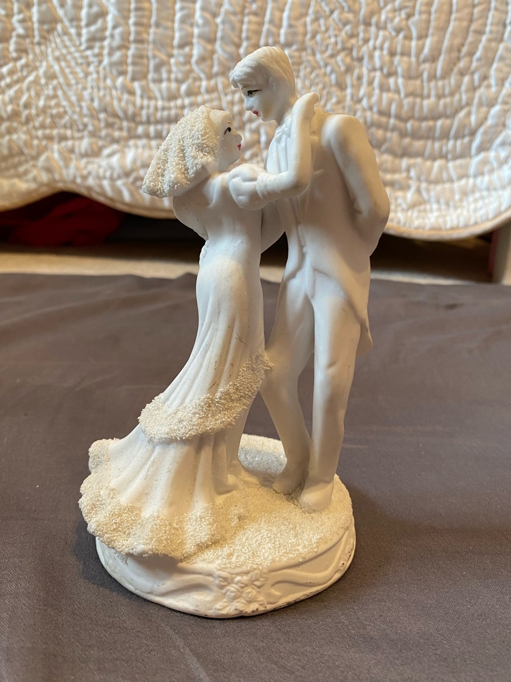 K's Collection ceramic white wedding cake topper bride groom 6.5 inches